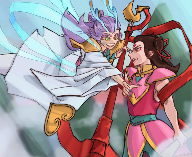 AoFen (OC) and Nezha (LMK)